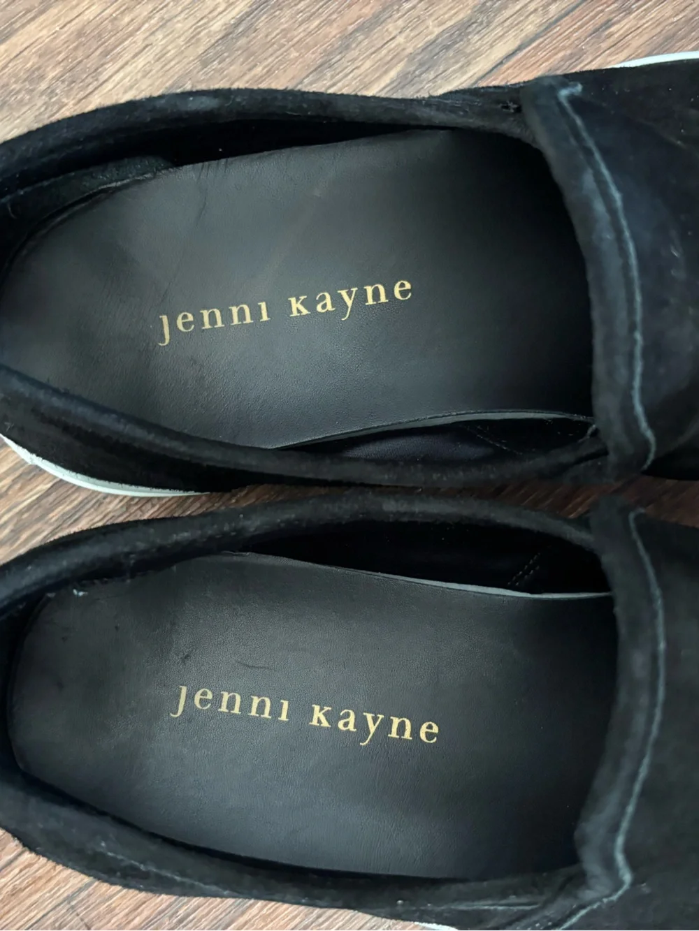 Jenni Kayne Lounger Sneakers Black Suede Slip On Comfort Casual Neutral SZ 10